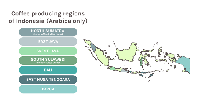 Map Of Indonesia's Coffee Producing Regions