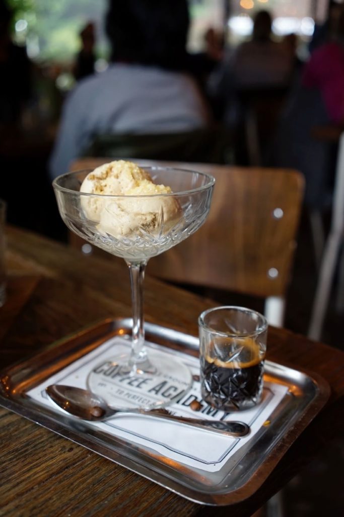 Black Coffee With IceCream Glass