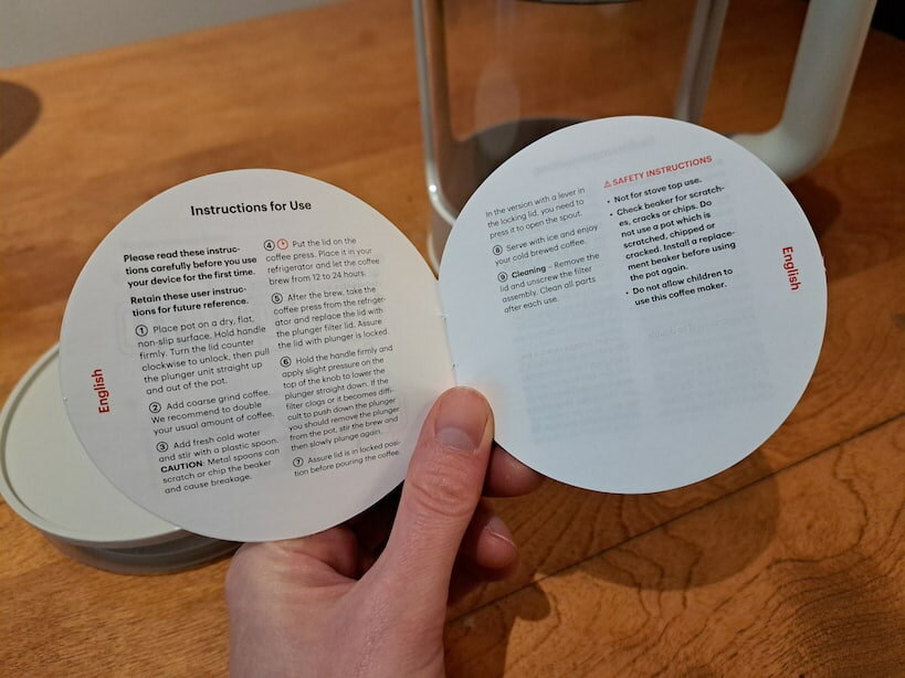 Bodum指令手册照片